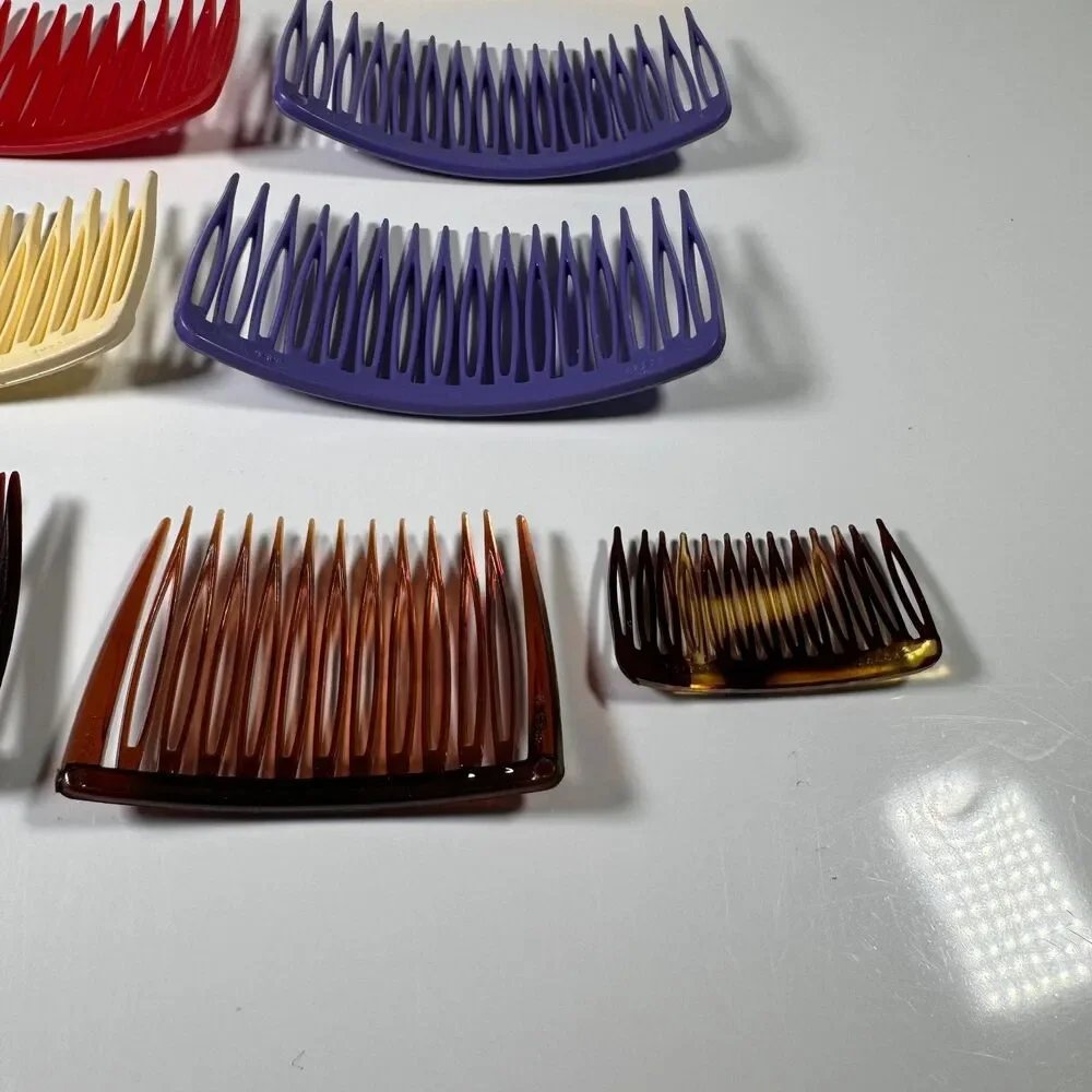 Vtg Goody USA Hair Combs Lot Plastic Side Tuck Clips Pastel Solid Retro 80s 90s